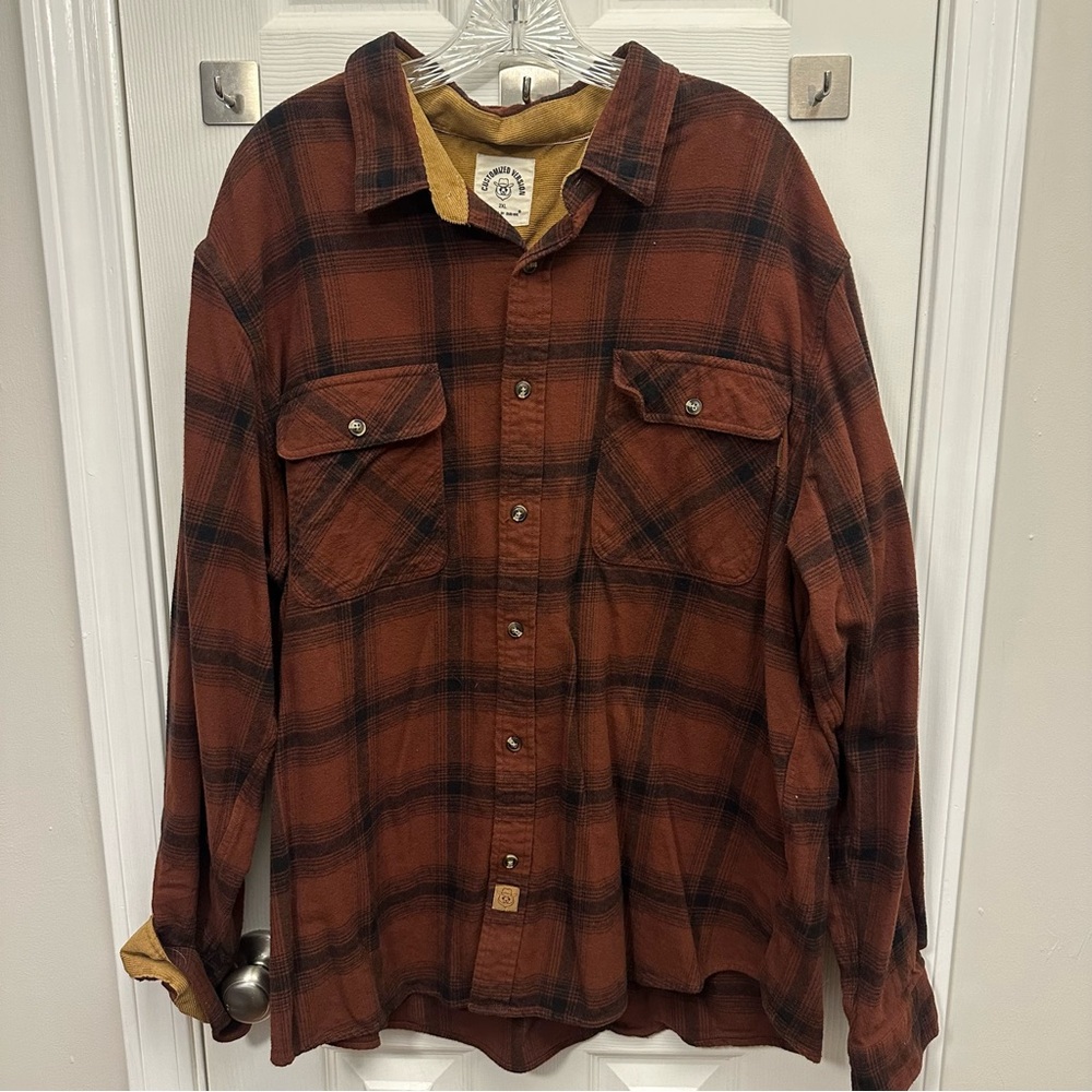 Men's Plaid Shirt Jacket—soft and thick XXL